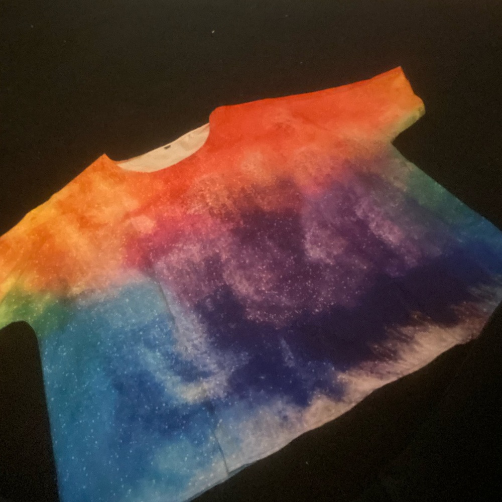 Rainbow silk blouse